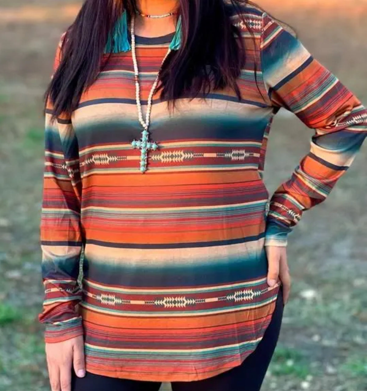 Aztec Top | Color: Green/Orange |