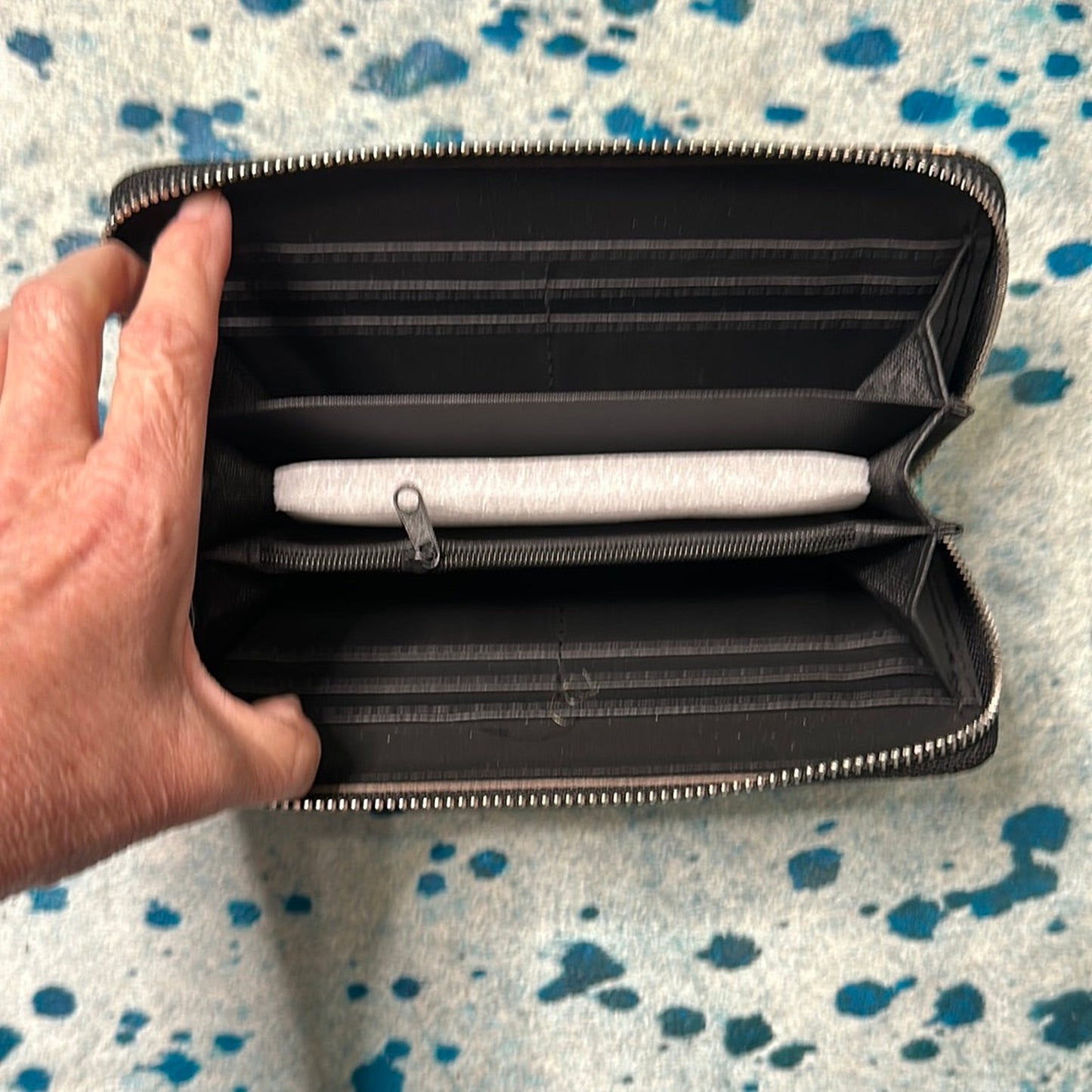 WALLET LONG BROWN WITH LEOPARD AND AZTEC