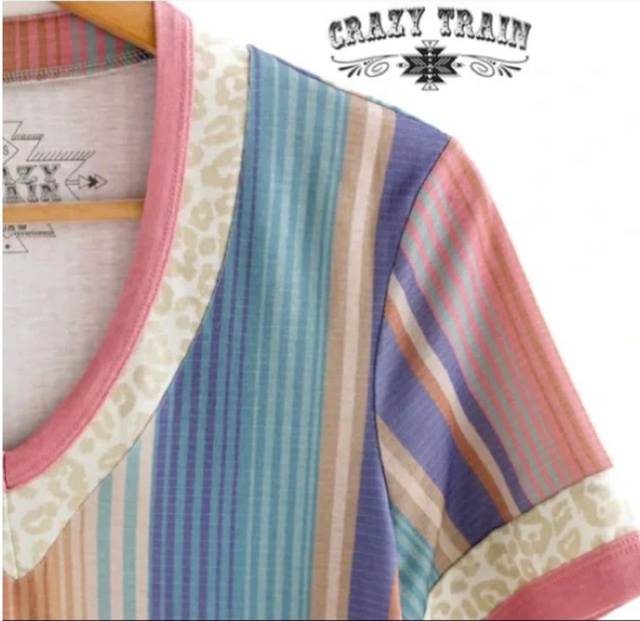 PASTEL SERAPA WITH LEOPARD TOP CRAZY TRAIN