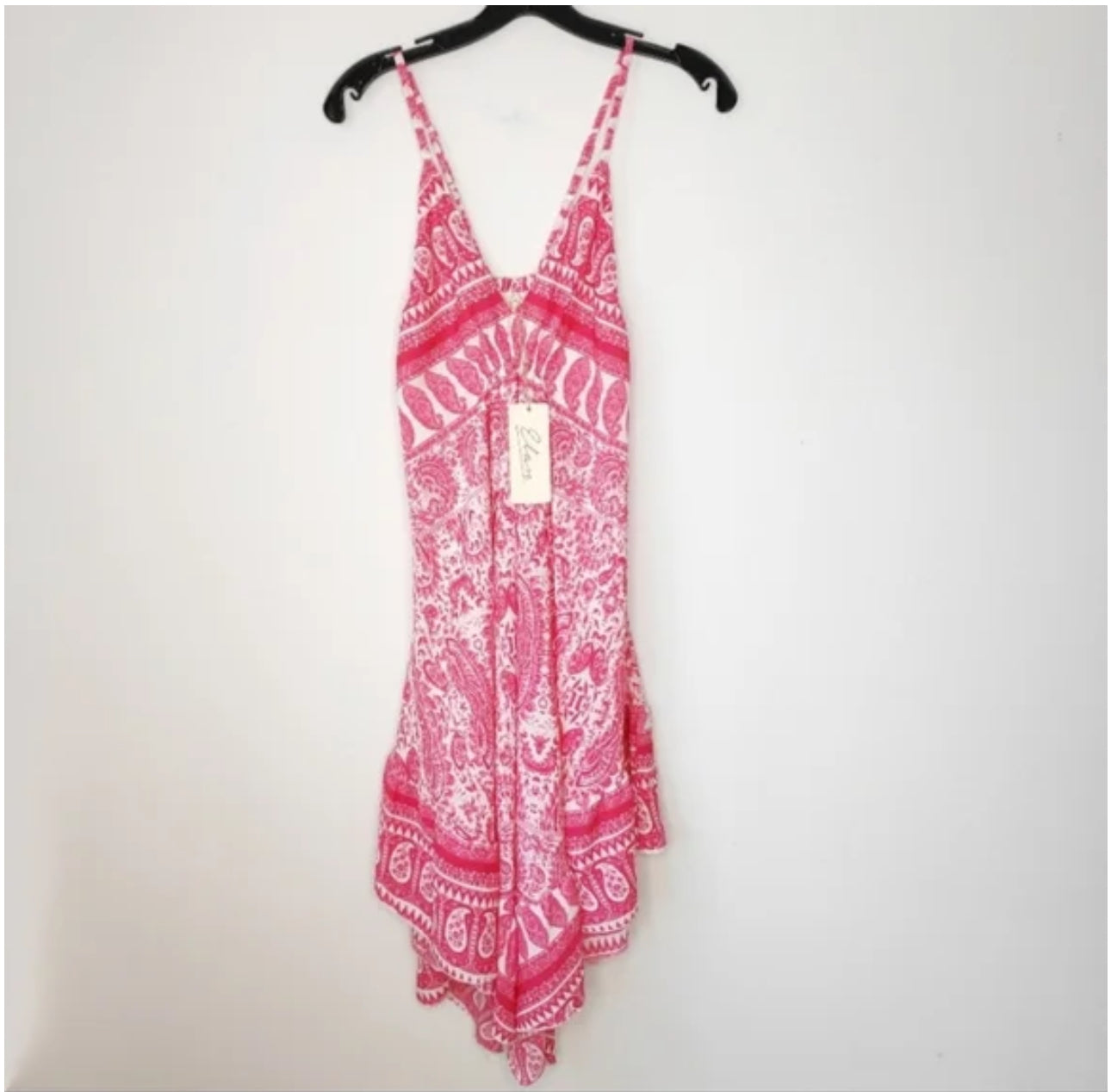 Red and white paisley summer dress by elan