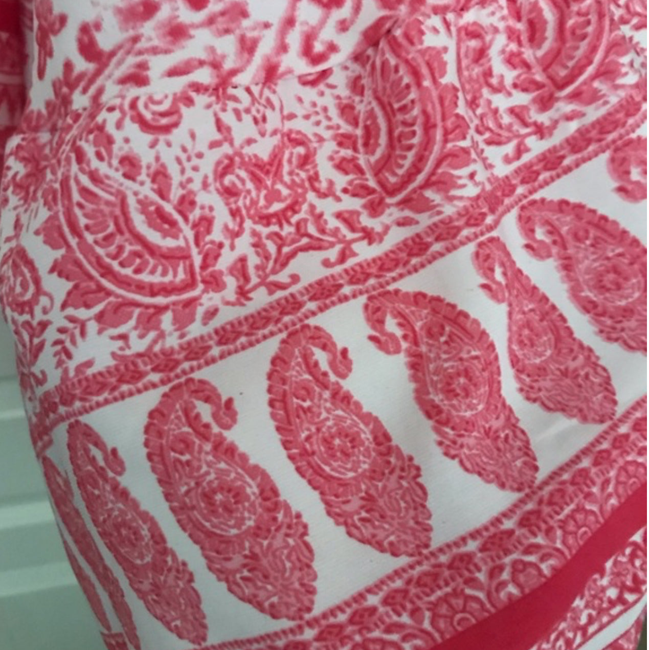 Red and white paisley summer dress by elan