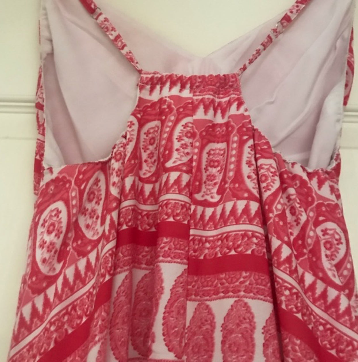 Red and white paisley summer dress by elan