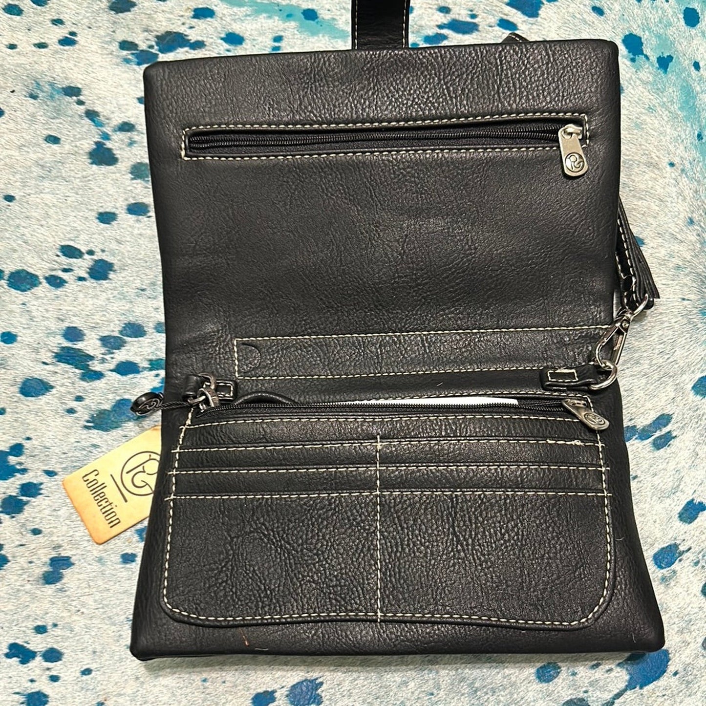 CROSSBODY FOLDED BACK WITH TURQUOISE BEADS
