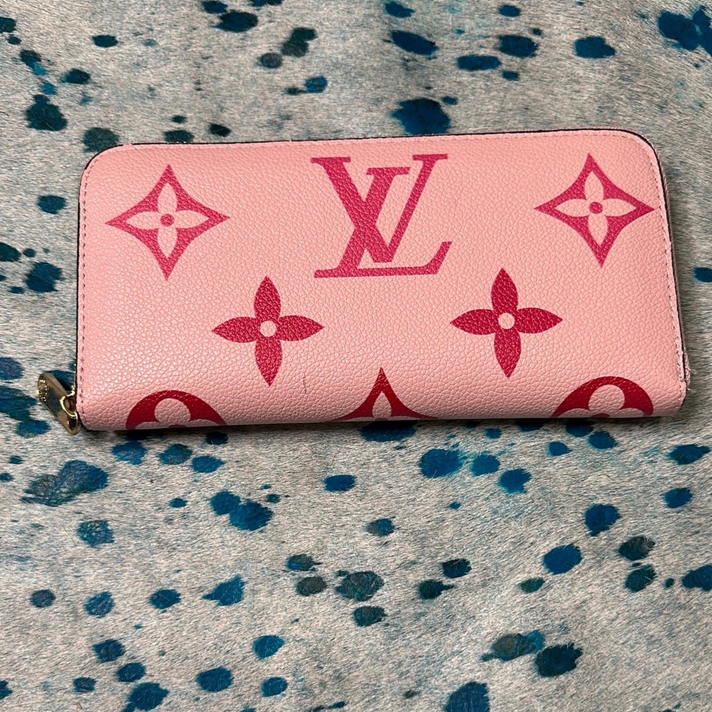 WALLET PINK LONG MULTI COLOR WITH ZIPPER