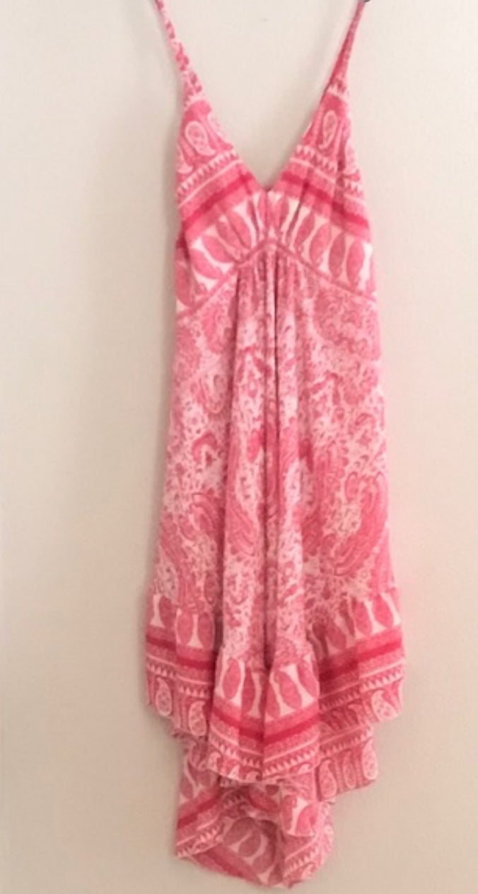Red and white paisley summer dress by elan