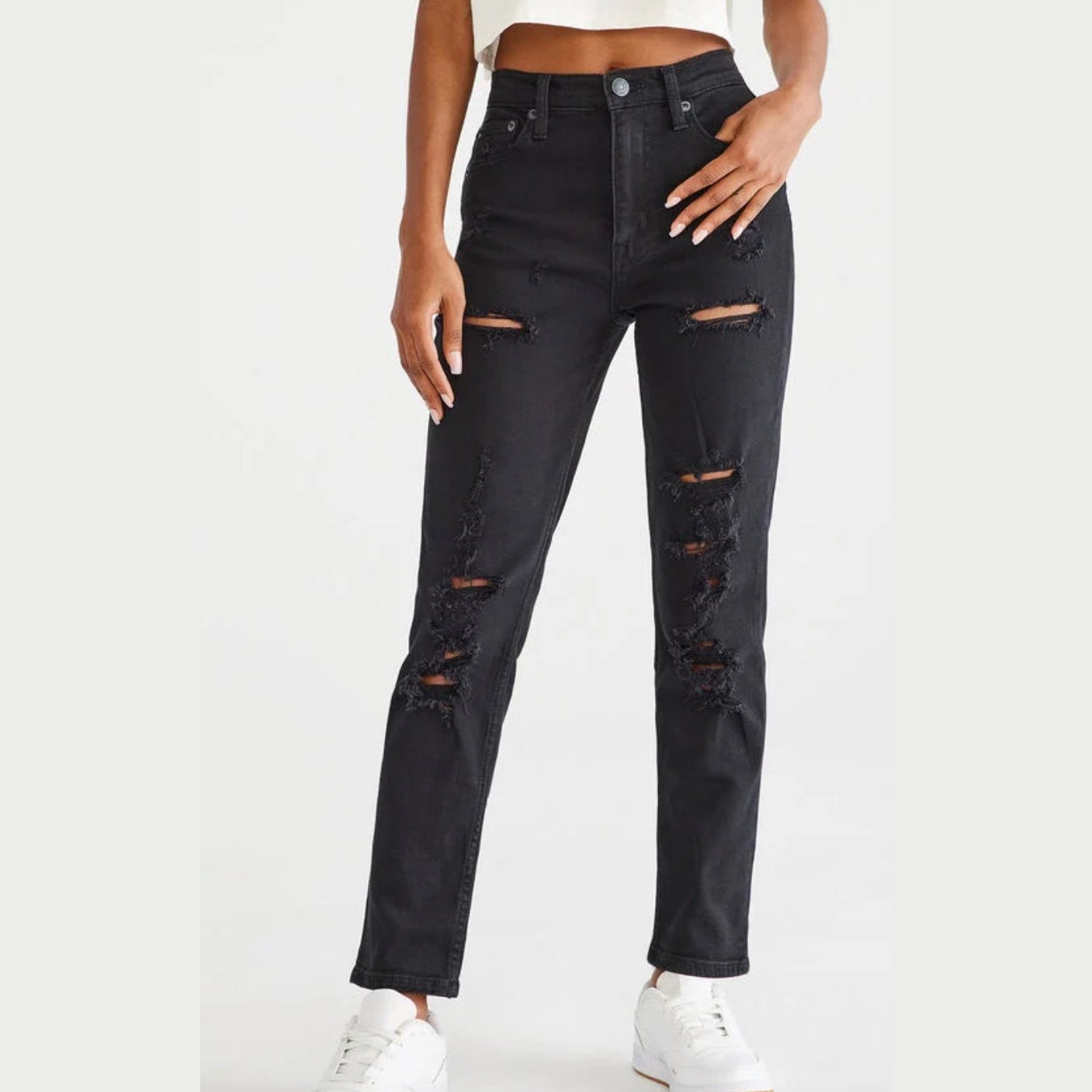 SEMISUE BLACK SIMI DISTRESSED JEANS