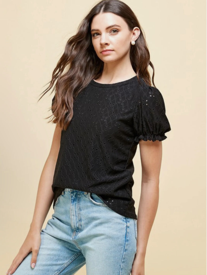 EYELET BLACK TOP LES AMIS