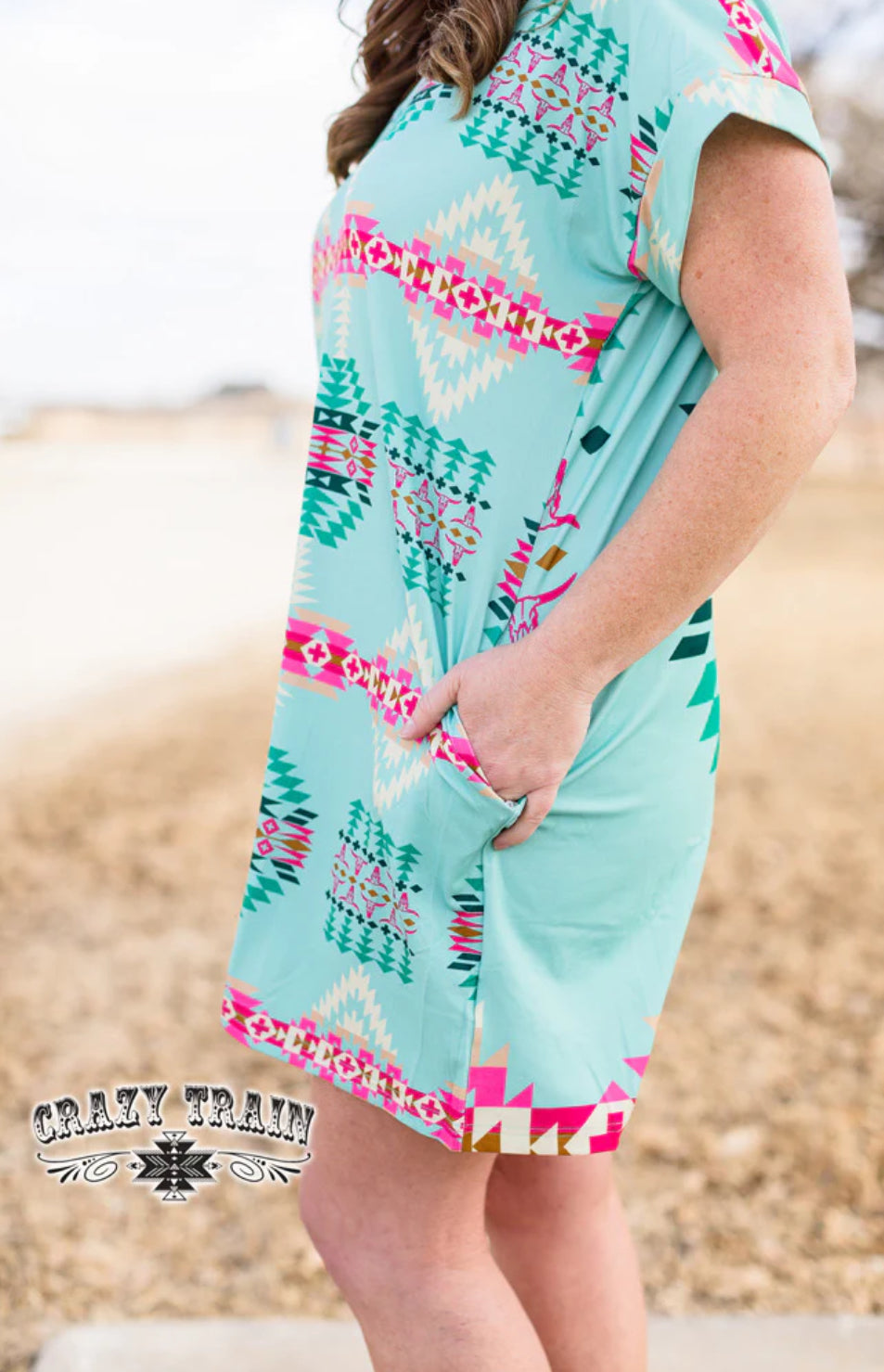 AZTEC EASTER DRESS W/POCKETS