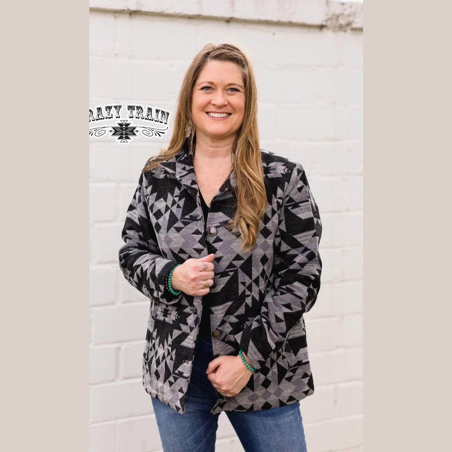 AZTEC BUTTON DOWN JACKET