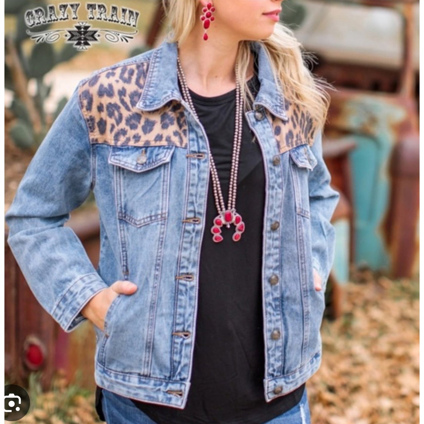 LEOPARD JEAN JACKET