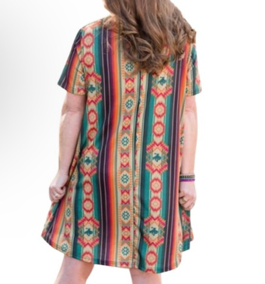 SERAPE AZTIC KEYHOLE DRESS