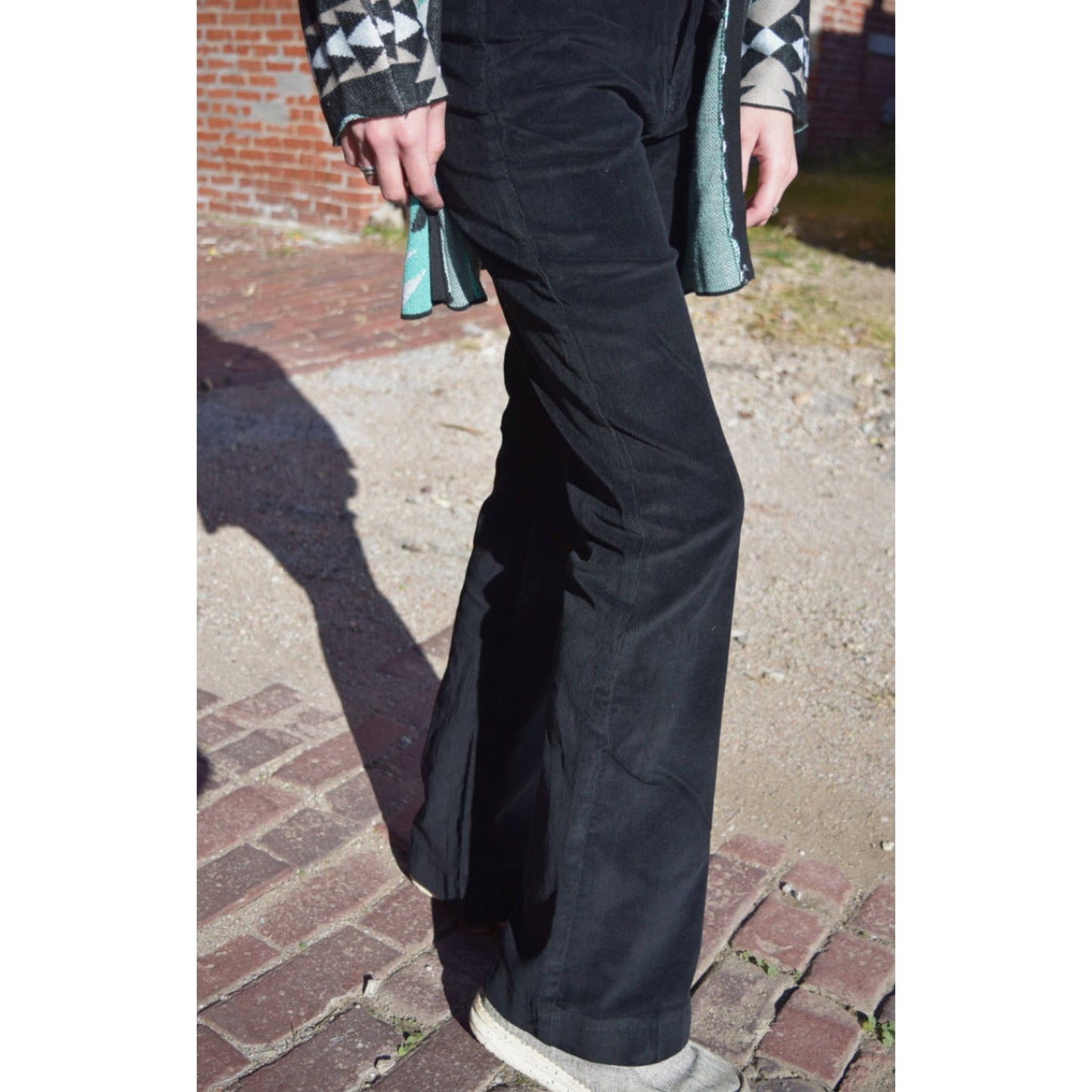 GOOD VIBES BLACK CORDUROY JEANS