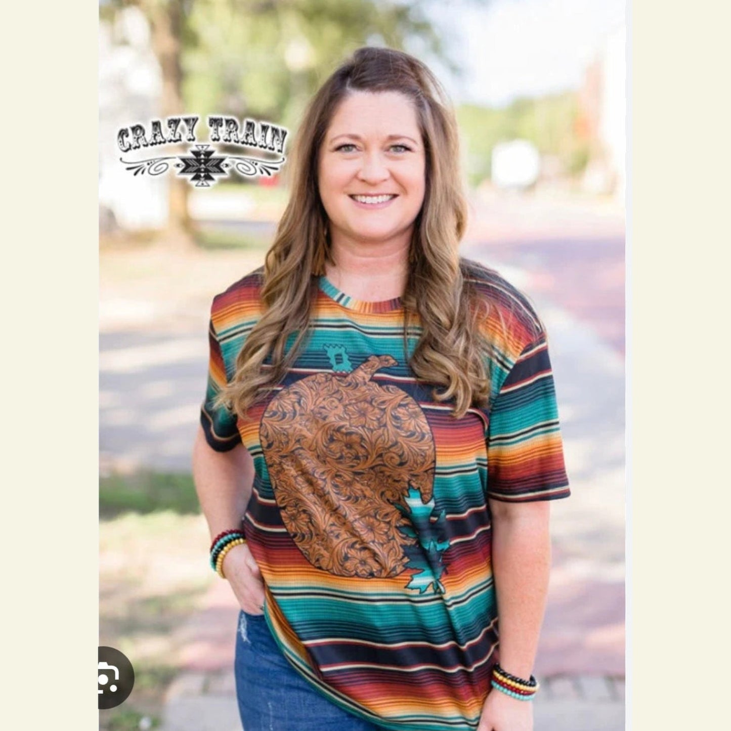Cowboys of fall serape tee crazy train