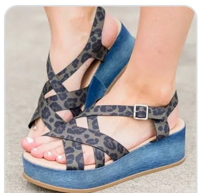 LEOPARD CUTE WEDGES
