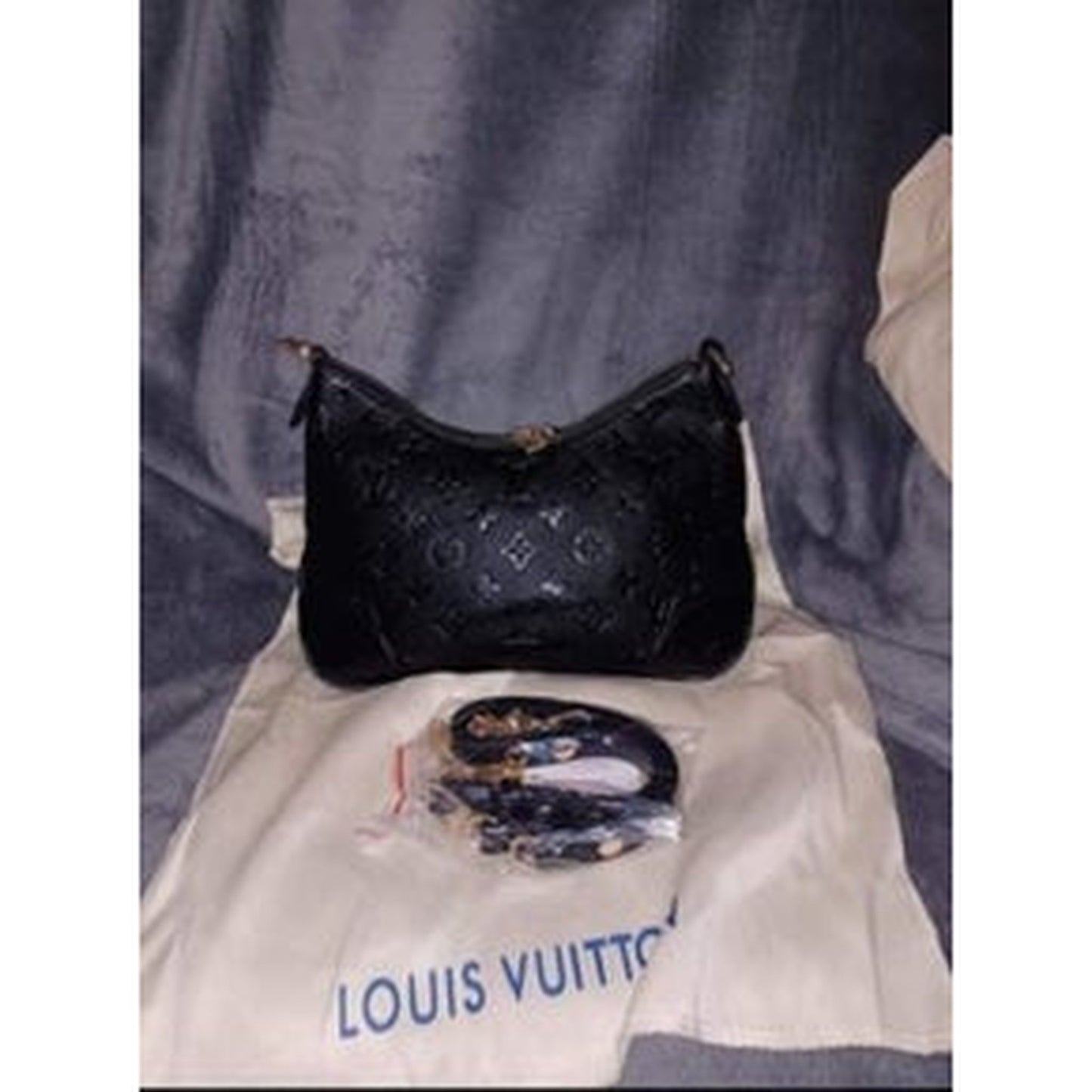 BLACK EMBOSSED CROSSBODY LV PURSE