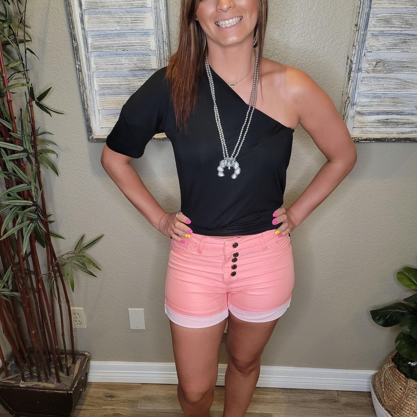 REVERSIBLE CORAL SHORTS