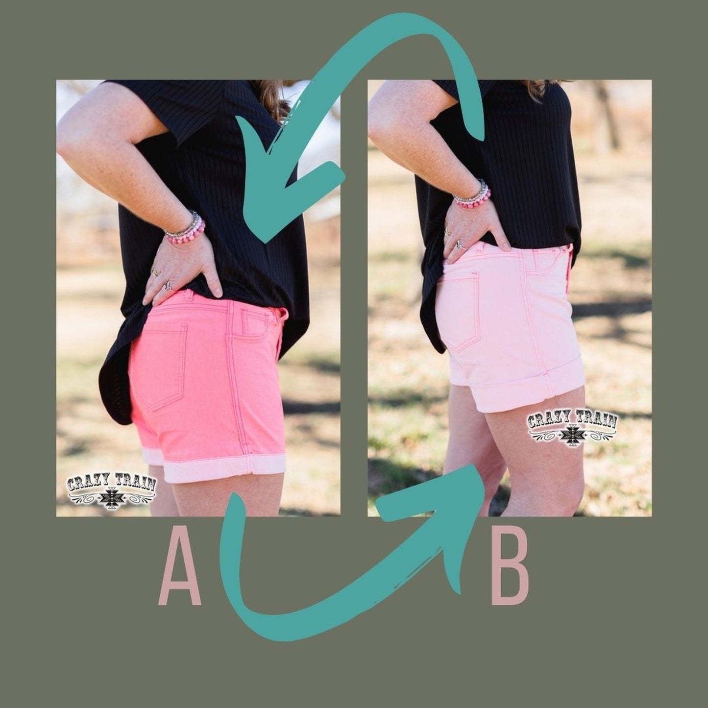 REVERSIBLE CORAL SHORTS