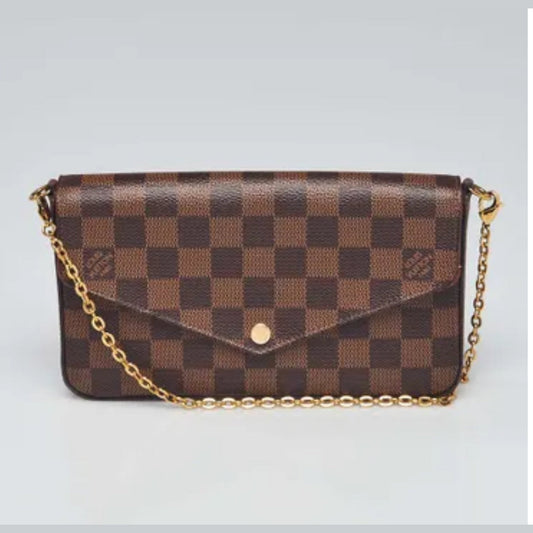 CROSSBODY SMALL BROWN DAMIER W/CHAIN