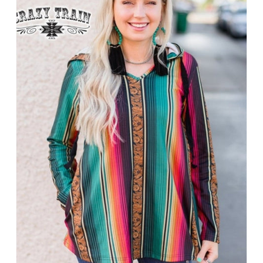 LEATHER LOOK HOODIE