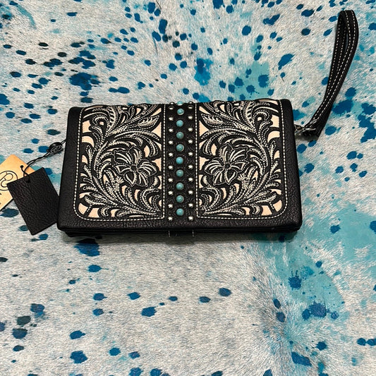 CROSSBODY FOLDED BACK WITH TURQUOISE BEADS