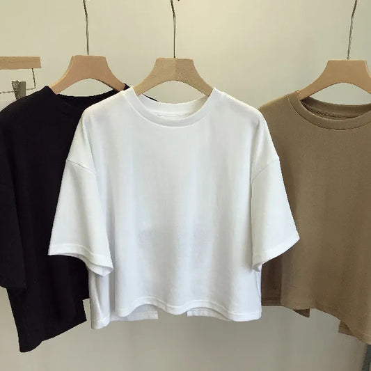 Casual Solid Color Half Sleeve Patchwork Backless T-Shirts