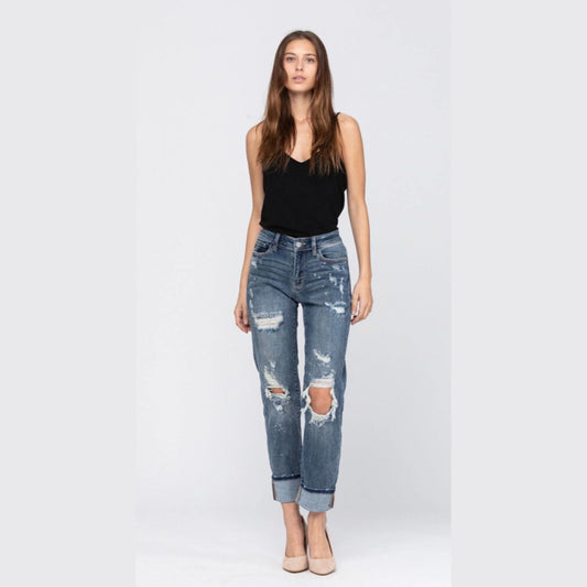 DISTRESSED DARK SPLATTER PAINT JUDY BLUE