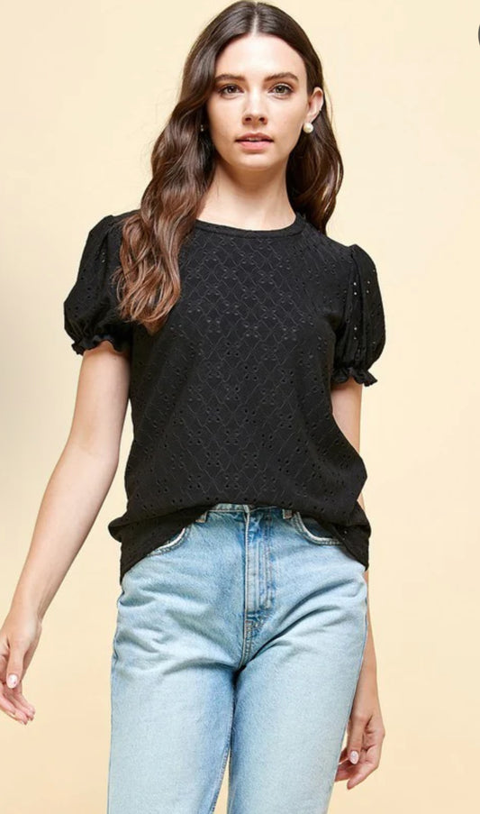 EYELET BLACK TOP LES AMIS