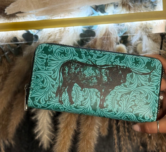 Turqouise with Longhorn Wallet