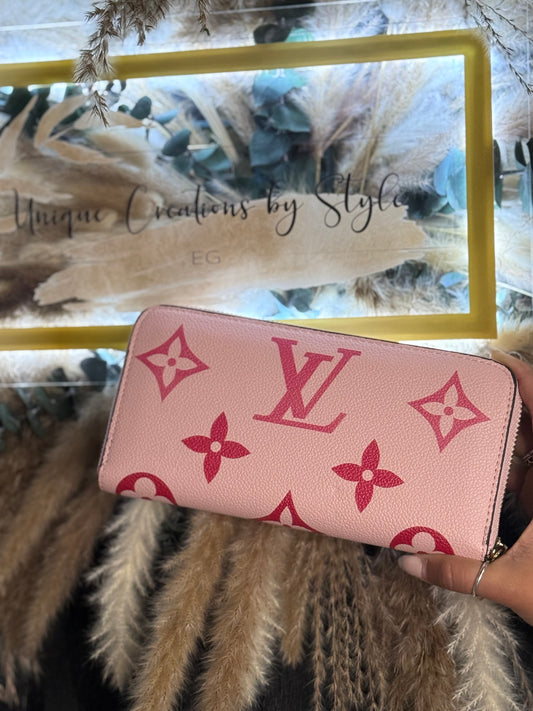 WALLET PINK LONG MULTI COLOR WITH ZIPPER