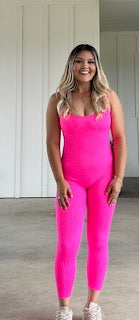 Solid Color Nylon U Neck Tracksuit Jumpsuits