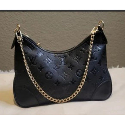 BLACK EMBOSSED CROSSBODY LV PURSE